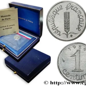 Tendance Piéfort acier de 1 centime Épi, Certificat n°001 1984 Paris GEM.4 P1 fmd_610710 Modernes