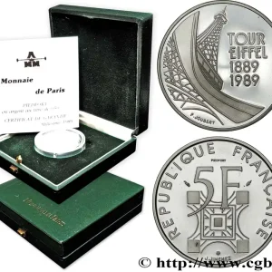 Piéfort Belle Épreuve Argent de 5 francs Tour Eiffel 1989 Paris GEM.342 P2 fmd_610178 Modernes Must-Have