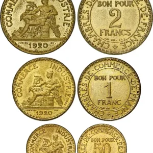 Acheter Direct Lot de 3 Essai-piéfort de 50 centimes, 1 Franc et 2 Francs Chambres de commerce 1920 Paris F.191/1P fmd_608616 Modernes
