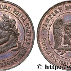 Monnaie satirique, module de 10 centimes à la tête de cochon 1870 Coll.41 fmd_608605 Modernes Top Qualité