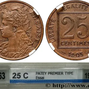 Essai en bronze de 25 centimes Patey, 1er type 1903 GEM.60 3 fmd_600955 Modernes Gros Lot