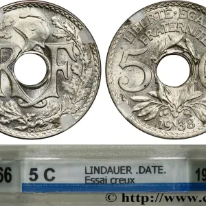 Usine Directe Essai de 5 centimes Lindauer maillechort, ESSAI en creux 1938 Paris GEM.19 10 fmd_600949 Modernes