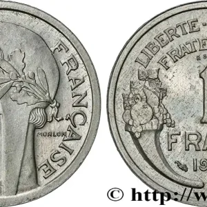 Essai-piéfort de 1 franc Morlon, légère 1946 GEM.101 EP fmd_600871 Modernes Marque