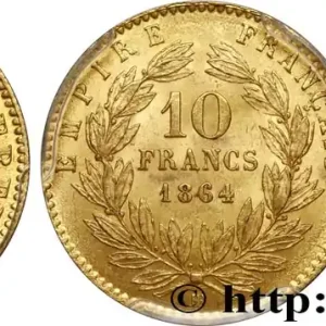 10 francs or Napoléon III, tête laurée 1864 Strasbourg F.507A/7 fmd_587688 Modernes Exclusif