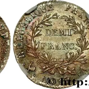 Demi-franc Napoléon Empereur, Calendrier révolutionnaire 1805 Paris F.174/10 fmd_520217 Modernes Authentique