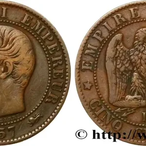 Cinq centimes Napoléon III, tête nue 1857 Lyon F.116/40 fmd_571858 Modernes Nouvel Arrivage