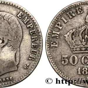 50 centimes Napoléon III, tête laurée 1865 Strasbourg F.188/7 fmd_590612 Modernes Vente Flash