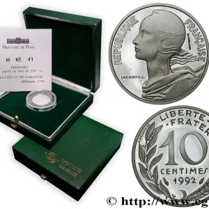Meilleur Prix Piéfort argent de 10 centimes Marianne 1992 Pessac GEM.46 P2 fmd_610006 Modernes