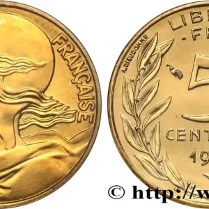 Vente Directe 5 centimes Marianne, BU (Brillant Universel), frappe médaille 1993 Pessac F.125/34 fmd_582386 Modernes