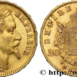 Prix Choc 20 francs or Napoléon III, tête laurée 1866 Strasbourg F.532/14 fmd_611455 Modernes