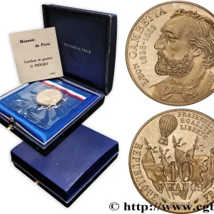 Piéfort cupro-nickel de 10 francs Gambetta 1982 Pessac GEM.187 P1 fmd_610692 Modernes Authentique