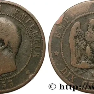 Meilleure Qualité Dix centimes Napoléon III, tête nue, différent levrette 1855 Marseille F.133/30 fmd_599252 Modernes