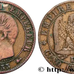Achetez Aujourd’hui Cinq centimes Napoléon III, tête nue 1855 Lyon F.116/22 fmd_598124 Modernes