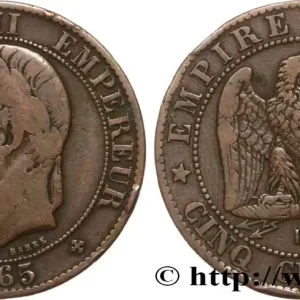 Cinq centimes Napoléon III, tête laurée 1865 Strasbourg F.117/17 fmd_594025 Modernes Offre Du Jour