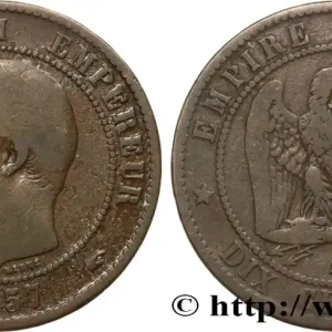 Dix centimes Napoléon III, tête nue 1857 Paris F.133/41 fmd_593464 Modernes Certifié