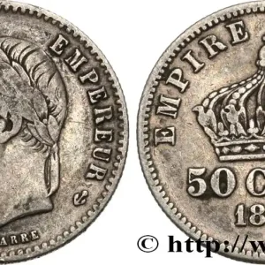 Remise 50 centimes Napoléon III, tête laurée 1868 Paris F.188/20 fmd_590320 Modernes