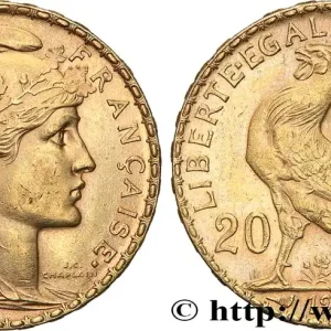 Super Prix 20 francs or Coq, Liberté Égalité Fraternité 1908 Paris F.535/2 fmd_611491 Modernes
