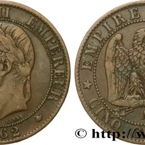 Top Vente Cinq centimes Napoléon III, tête laurée 1862 Paris F.117/7 fmd_605448 Modernes