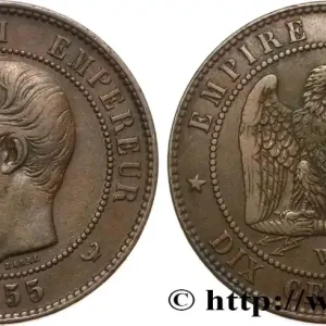 Remise Dix centimes Napoléon III, tête nue 1855 Lille F.133/33 fmd_597609 Modernes