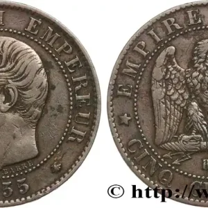 Achat Immédiat Cinq centimes Napoléon III, tête nue 1855 Strasbourg F.116/20 fmd_594078 Modernes
