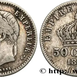Top Qualité 50 centimes Napoléon III, tête laurée 1868 Strasbourg F.188/21 fmd_590646 Modernes