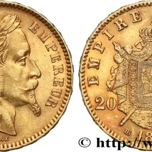 Marque 20 francs or Napoléon III, tête laurée 1866 Strasbourg F.532/14 fmd_619894 Modernes