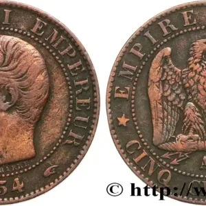 Prix Bas Cinq centimes Napoléon III, tête nue 1854 Paris F.116/8 fmd_602630 Modernes