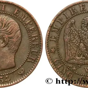 Cinq centimes Napoléon III, tête nue 1854 Lille F.116/15 fmd_605239 Modernes Dernier Modèle