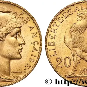 Artisanat 20 francs or Coq, Liberté Égalité Fraternité 1908 Paris F.535/2 fmd_616019 Modernes