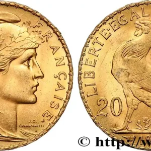 Satisfait Ou Remboursé 20 francs or Coq, Liberté Égalité Fraternité 1908 Paris F.535/2 fmd_616024 Modernes