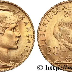20 francs or Coq, Liberté Égalité Fraternité 1910 Paris F.535/4 fmd_616113 Modernes Fait Main