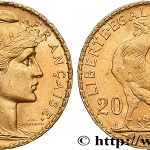 Prix Choc 20 francs or Coq, Dieu protège la France 1904 Paris F.534/9 fmd_683733 Modernes