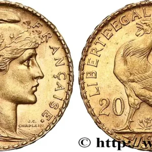 20 francs or Coq, Liberté Égalité Fraternité 1908 Paris F.535/2 fmd_617886 Modernes Vente Flash
