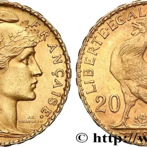 20 francs or Coq, Liberté Égalité Fraternité 1909 Paris F.535/3 fmd_617887 Modernes Commander Vite