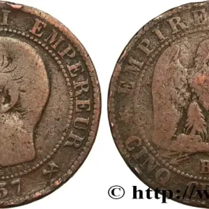 Cinq centimes Napoléon III, tête nue 1857 Rouen F.116/38 fmd_586305 Modernes Gros Lot