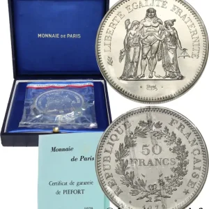 Piéfort argent de 50 francs Hercule 1979 Pessac GEM.223 P1 fmd_611424 Modernes Offre Spéciale