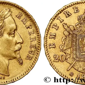 Original 20 francs or Napoléon III, tête laurée 1865 Strasbourg F.532/12 fmd_620687 Modernes