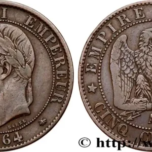 Cinq centimes Napoléon III, tête laurée 1864 Paris F.117/13 fmd_573145 Modernes Meilleur Prix
