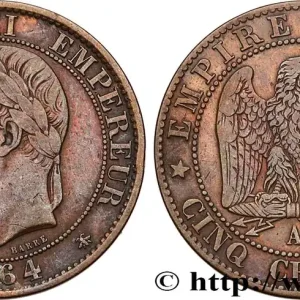Cinq centimes Napoléon III, tête laurée 1861 Paris F.117/4 fmd_583111 Modernes Top Qualité