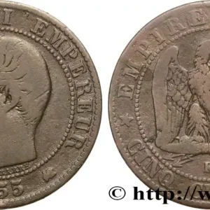 Cinq centimes Napoléon III, tête nue 1855 Bordeaux F.116/24 fmd_584266 Modernes Prix Bas