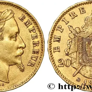 Achat Immédiat 20 francs or Napoléon III, tête laurée, petit BB 1869 Strasbourg F.532/21 fmd_620696 Modernes