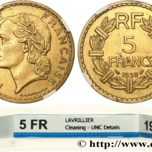 5 francs Lavrillier, bronze-aluminium 1939 F.337/3 fmd_620218 Modernes Nouvelle Collection