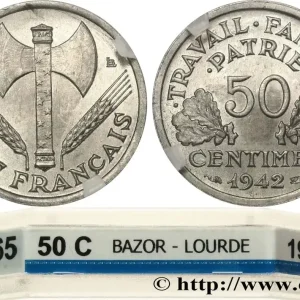 50 centimes Francisque, lourde 1942 Paris F.195/3 fmd_620165 Modernes Authentique