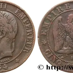 Cinq centimes Napoléon III, tête laurée 1864 Strasbourg F.117/14 fmd_587069 Modernes Commande En Gros