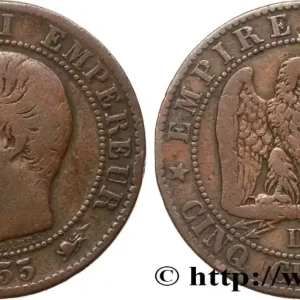 Vente Directe Cinq centimes Napoléon III, tête nue 1855 Lyon F.116/22 fmd_587040 Modernes