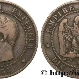 Populaire Dix centimes Napoléon III, tête nue, différent levrette 1855 Marseille F.133/30 fmd_583712 Modernes