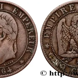 Cinq centimes Napoléon III, tête laurée 1864 Paris F.117/13 fmd_573147 Modernes Prix Cassé