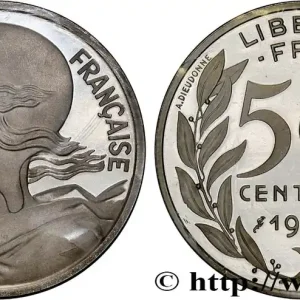 Livraison Mondiale Piéfort Argent de 50 centimes Marianne, col à 4 plis 1962 Paris GEM.89 P2 fmd_622913 Modernes