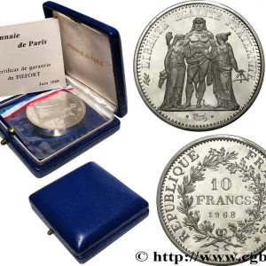 Piéfort Argent de 10 francs Hercule 1968 Paris GEM.183 P1 fmd_622628 Modernes Offre Limitée
