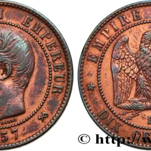 Dernier Modèle Dix centimes Napoléon III, tête nue 1857 Rouen F.133/42 fmd_597265 Modernes